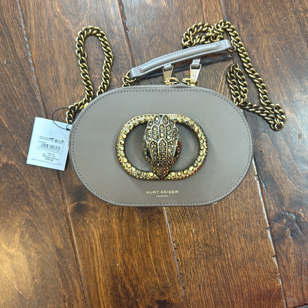 NWT Kurt Geiger small Chelsea camera bag taupe